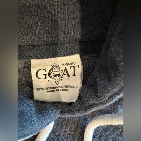 GOAT USA Freedom Hoodie Navy American Flag Logo Pullover Sweatshirt Men’s XS - Picture 8 of 10